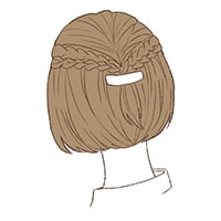 Step4ヘアアクセサリー等で留め部を隠す